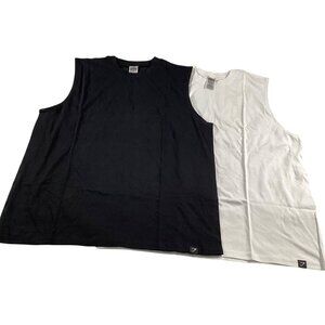 Gymshark Mens Sleeveless pack of 2 Tank Tops Black & White Activewear Siz M NWOT